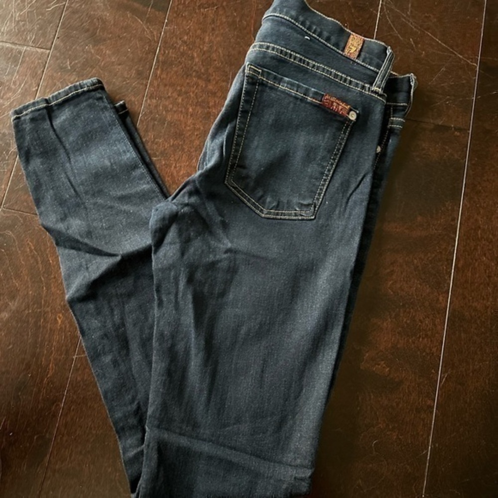 7 For All Mankind Dark Wash Denim Skinny Jeans Size 27
